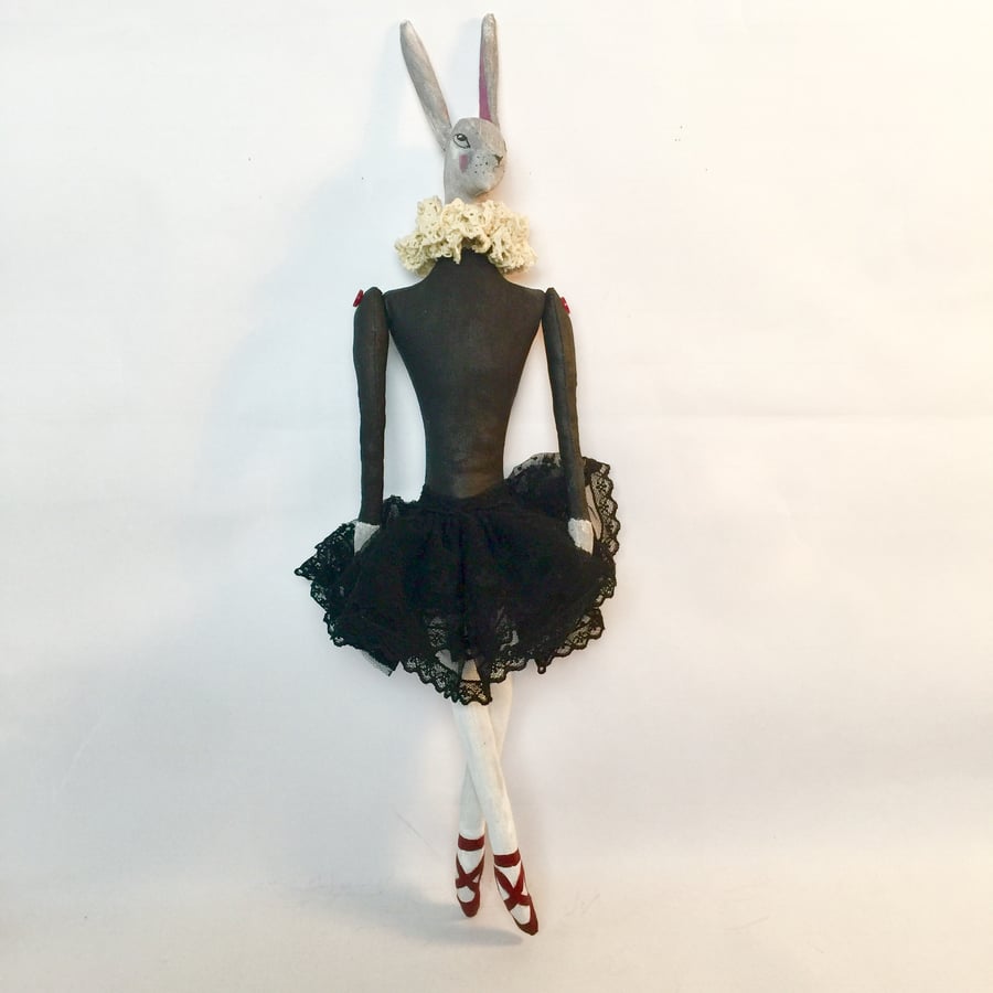 Ballerina hare with red shoes 
