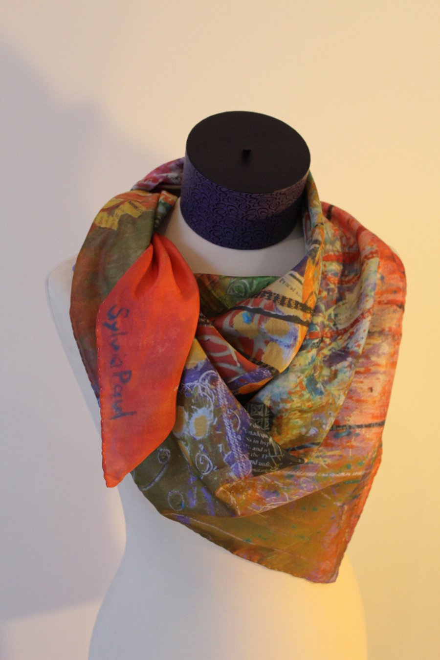 Digitally Printed Large Silk Scarf from my Original Art