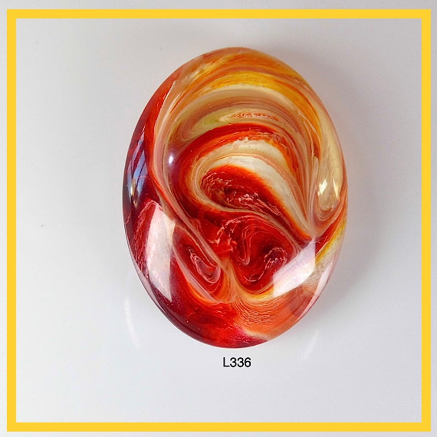 Large Flame Cabochon, hand made, Unique, Resin Jewelry - L336