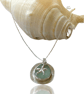 Sea Glass Silver Pendant With Starfish Charm - Image 4