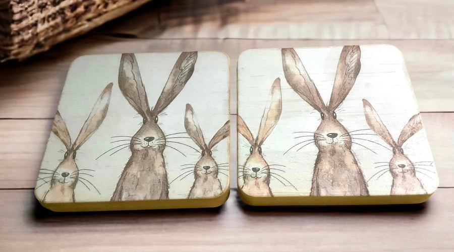 Happy Hare Coasters