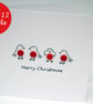 Christmas Card Set - Pack of 12 Cute Robin Cards with Buttons - Handmade Cards - Image 2