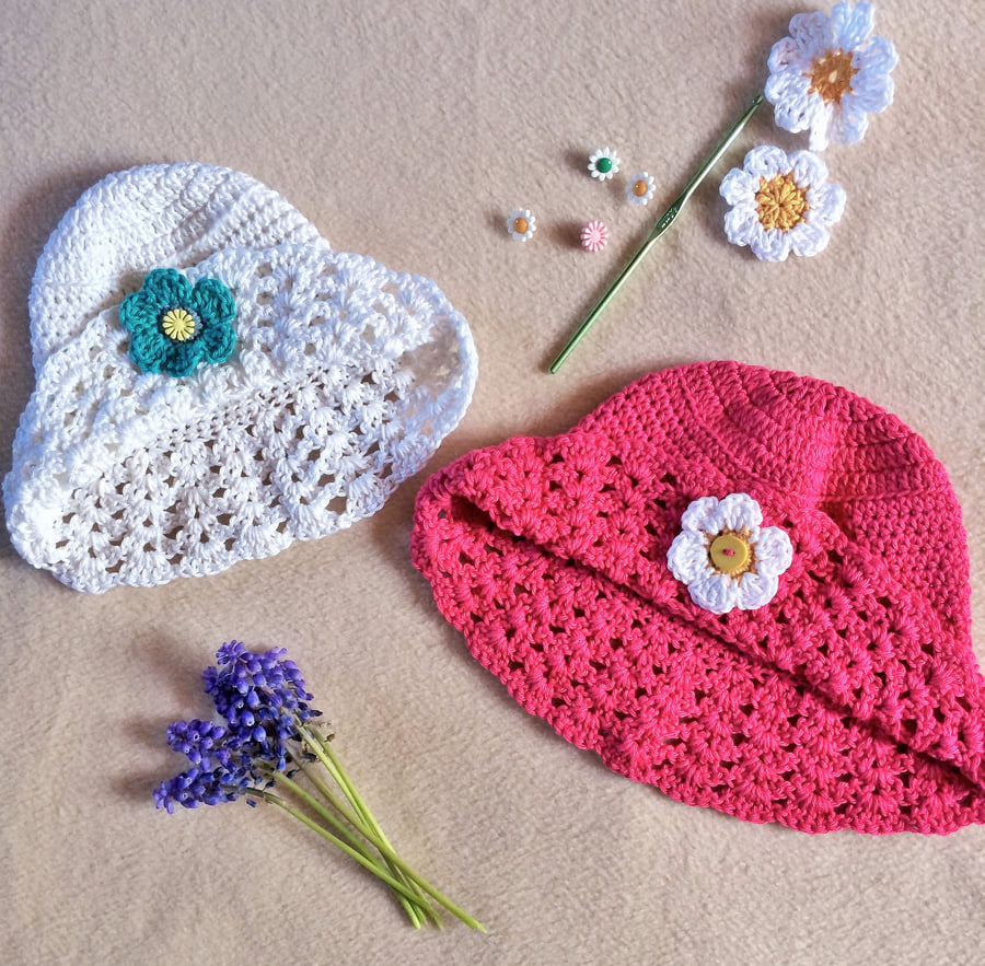 Baby hat with brim crochet pattern