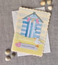 Large Beach Hut Birthday Card Size 7" x 5" Handmade and Unique - Image 2