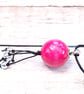 Large stylish boho wooden pendant necklace (pink and silver) - Image 10