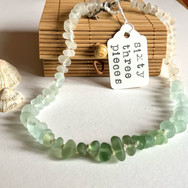 Seaglass Necklace: 63 Pieces