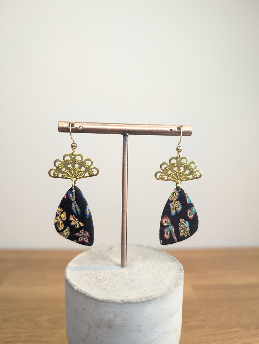 Summer bloom fan dangle earrings 