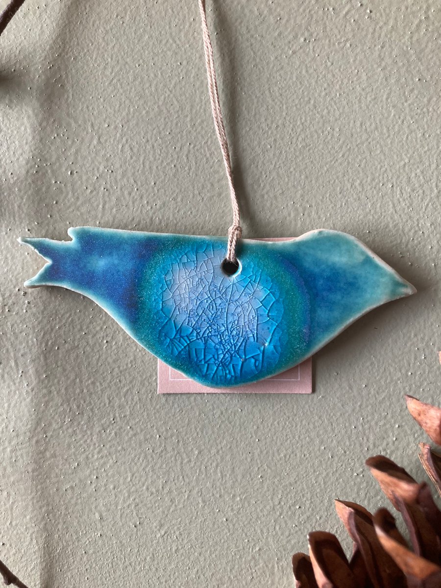 Ceramic handmade  hanging bird