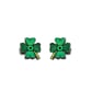 Statement Four Leaf Clover Irish Green Stud Earrings by EllyMental - Image 1
