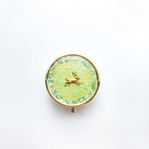 Bunny Trinket Box, Keepsake Box with Gold Rabbit, Small Jewellery Box