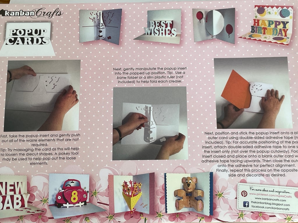 Set of 23 cards with die cut and shaped pop-up inserts