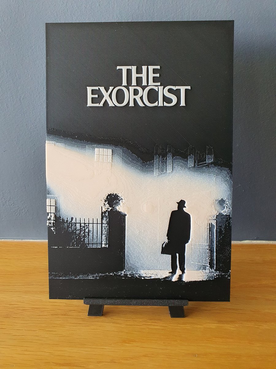The Exorcist Hueforge Portrait 3D Printed Artwork Print "FREE EASEL STAND!"