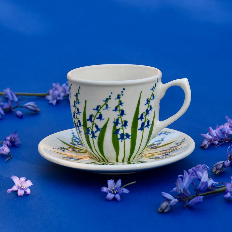 Bluebell Cup and Saucer - Hand Painted