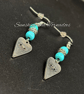 Turquoise Howlite & Evil Eye Earrings – Handmade Jewellery - Hypoallergenic. - Image 3