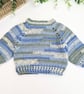 Handmade Baby Cardigan - Newborn to 1-2 Years - Crochet in Blue & Green - Image 4