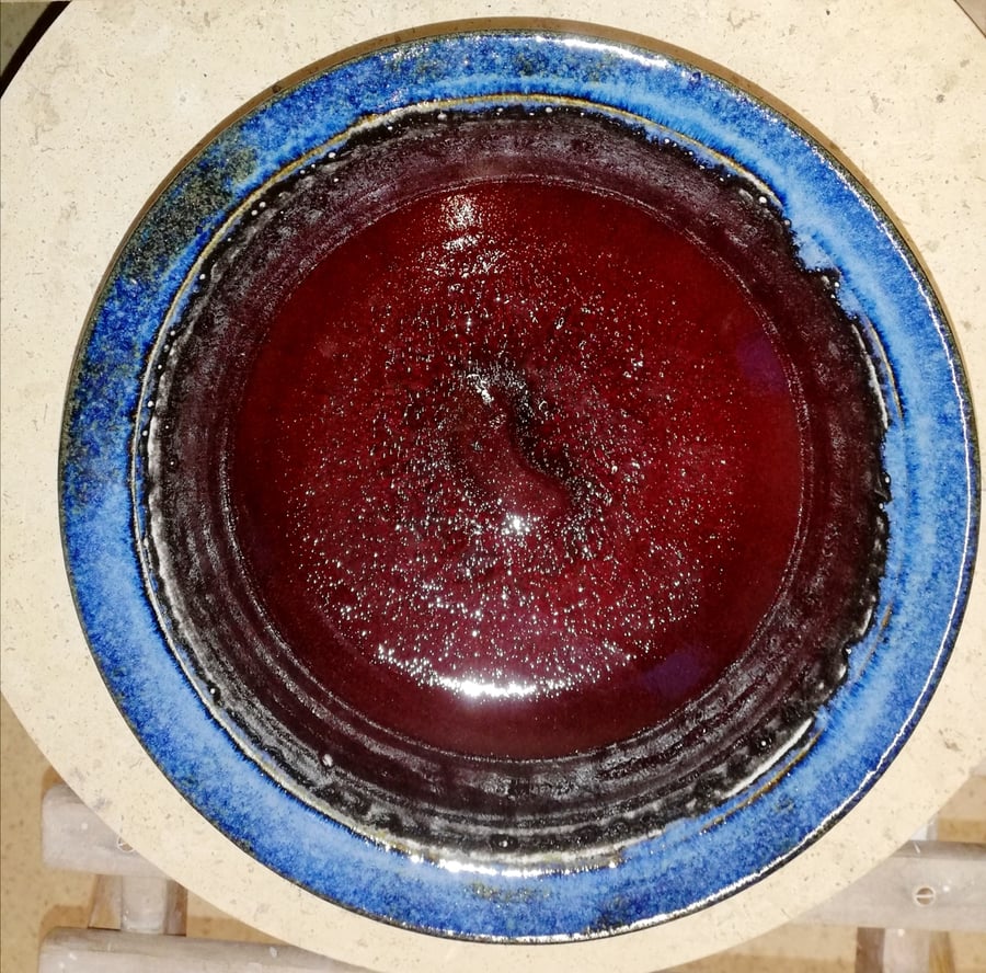 Heart-felt large shallow ceramic bowls