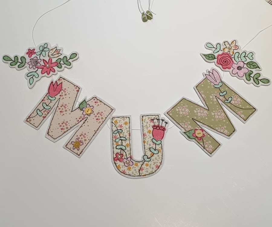 Mothers Day Garland, Floral Bunting