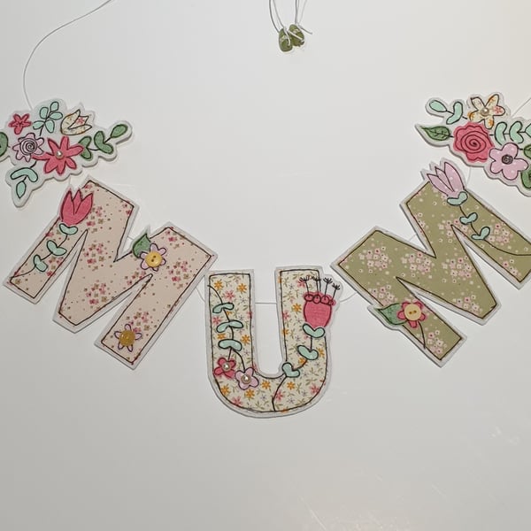 Mothers Day Garland, Floral Bunting