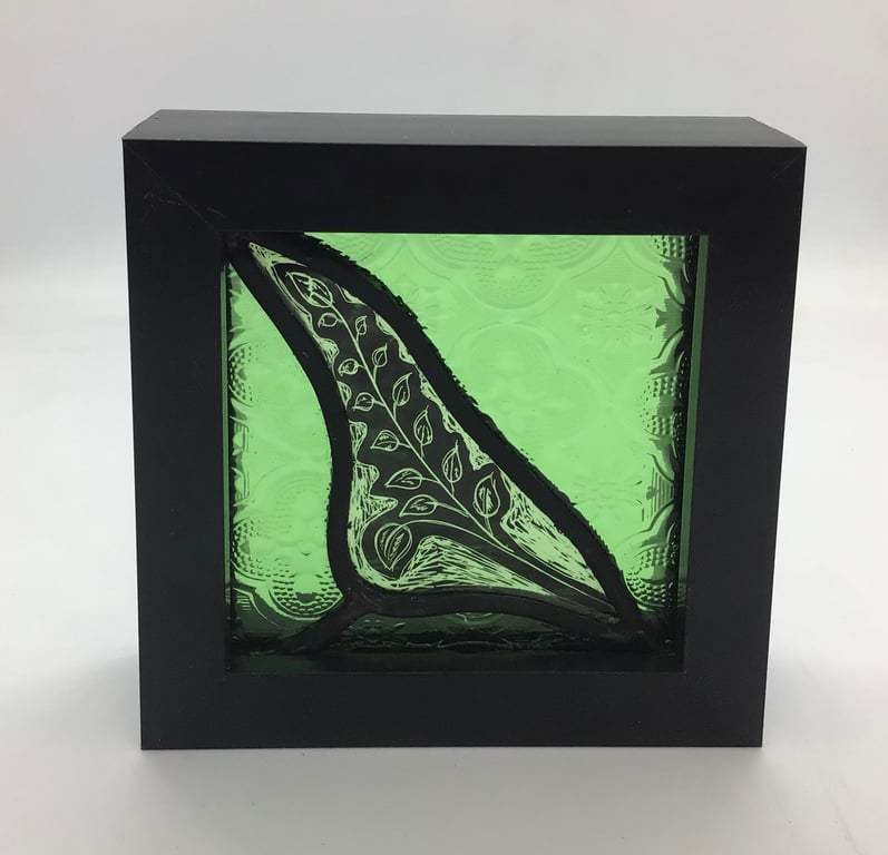 Just a little plant - stained glass mini panel
