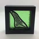 Just a little plant - stained glass mini panel