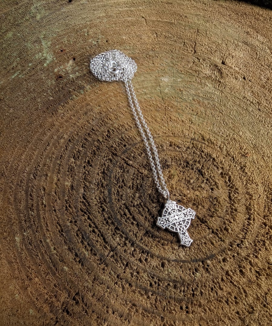 Recycled Sterling Silver Celtic Cross Pendant