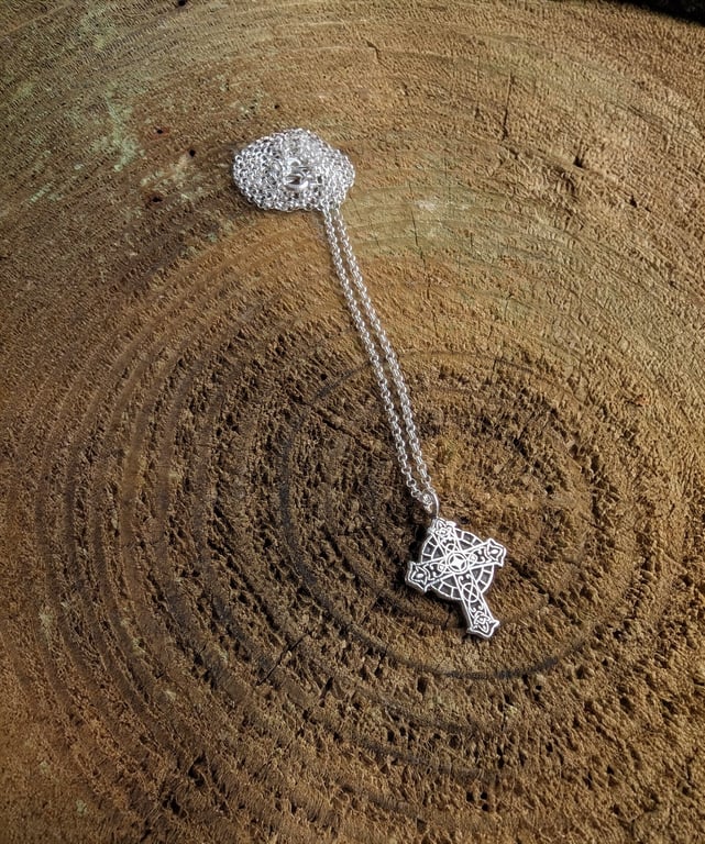 Recycled Sterling Silver Celtic Cross Pendant