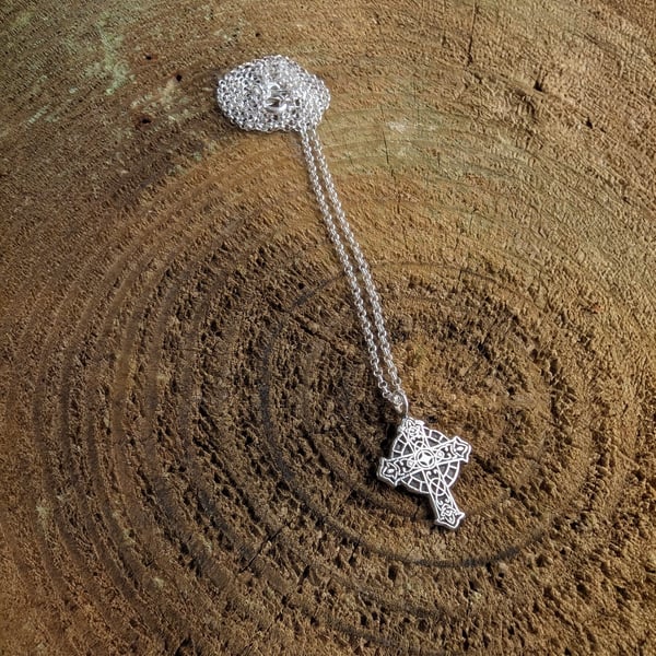 Recycled Sterling Silver Celtic Cross Pendant