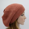 Handmade knitted baggy beanie, alpaca blend tam, slouchy beret