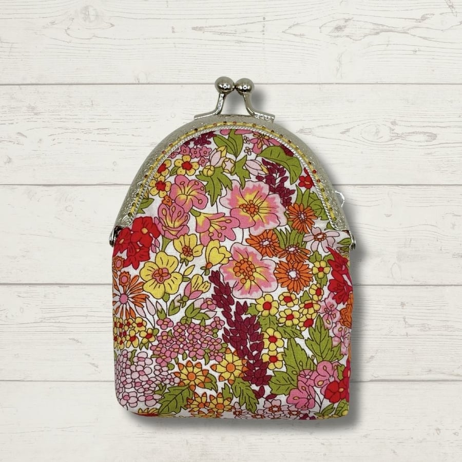 Coin Purse, Floral, Clip Frame Purse, Christmas present