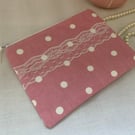 Zipped Purses, Pouch, Small Cosmetic Bag, Accessory Purse, Spotty