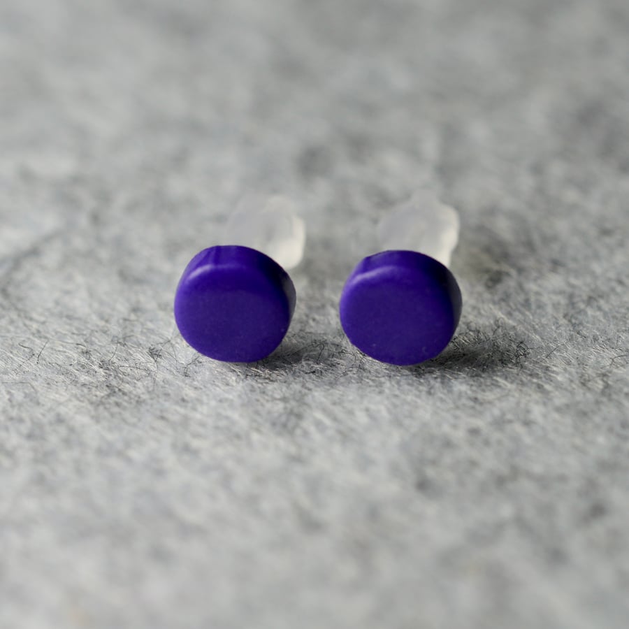 Purple Polymer Clay Earrings 