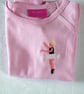 Ballerina, T-shirt, Age 18-24 months, hand embroidered - Image 1