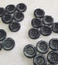 13 16" 20.3mm 32L Mid Grey Polyester broad rim classic Buttons, x 5 - Image 3