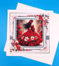 Large Christmas Card, Decoupage, Female