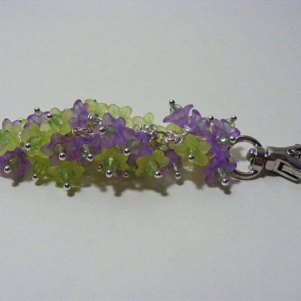 Lilac and Spring Green Flower Bag Charm