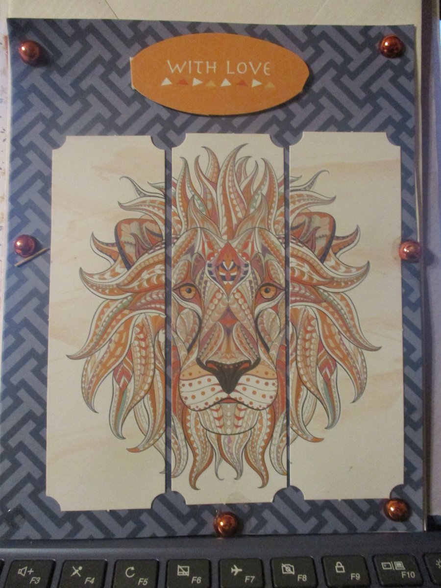 With Love  Lion Card