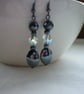 HEMATITE AND AB CRYSTAL DROP EARRINGS.  747 - Image 2