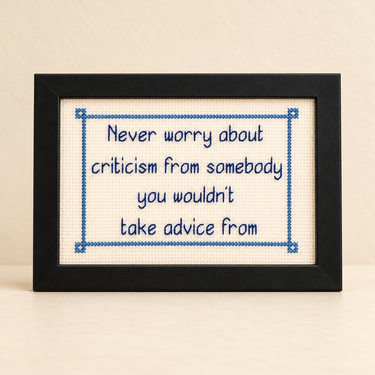 Inspirational Quote Cross Stitch – Handmade Confidence & Encouragement Gift