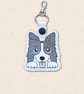 Border Collie Keyring - Kawaii Dog Faux Leather Accessory