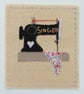 The Old Sewing Machine, intricately hand-stitched miniature textile on card - Image 2