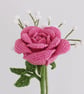 Single stem rose, macrame rose, pink rose flower