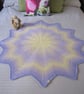 Lemon and Lilac Crochet Baby Blanket, Star Shape, Baby Girl Gift, Newborn Gift