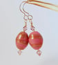 Glass, Crystal & Rose Gold Vermeil Earrings, Birthday, Bridesmaid, Gifts For Her - Image 1