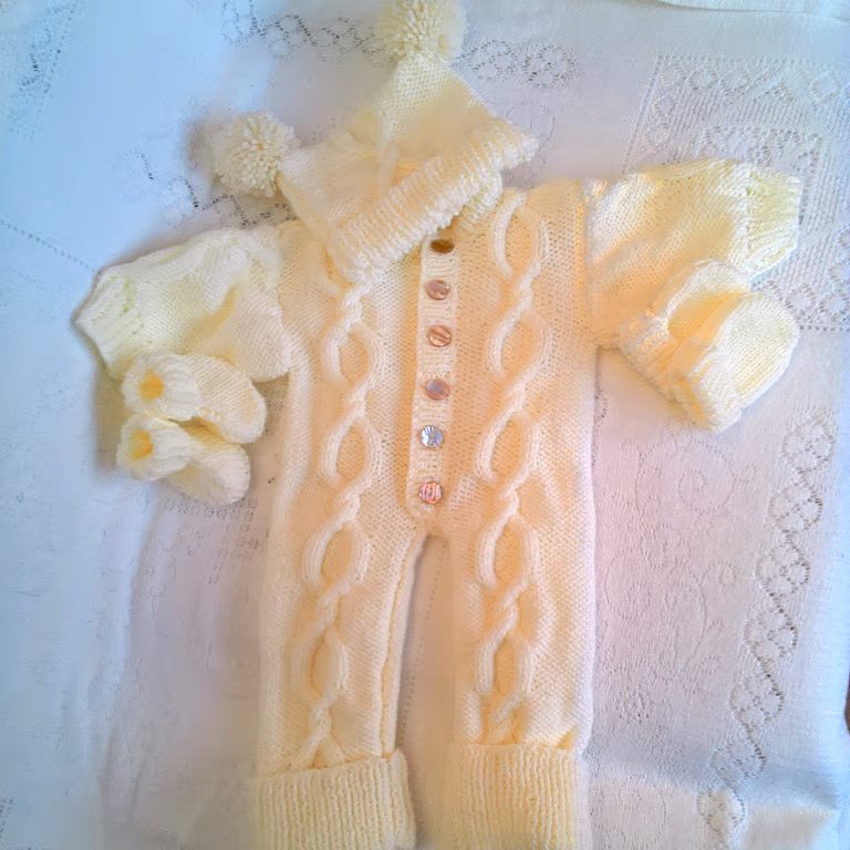 Cabled Outdoor Outfit for Baby, Prem Sizes Available, Custom Make, Baby Clothes