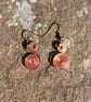 Hammered Flame-Painted Copper Double Spiral Earrings - Handmade Copper Jewellery - Image 3