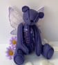 Fairy bear, embroidered one of a kind collectable artist teddy bear