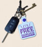 Free Shrugs Keyring - Funny Embroidered Faux Leather Bag Charm - Image 2