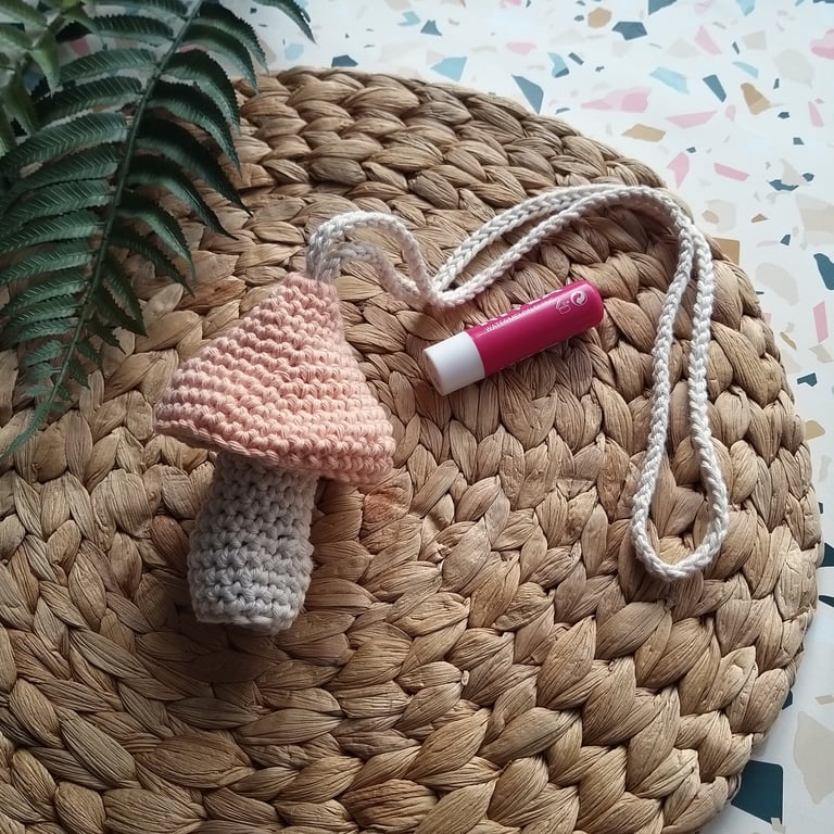 Crochet Mushroom, Toadstool Neck Pouch. Festival, Holiday, Vacation