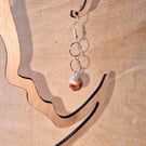 Jasper Style & Silver Ring Drop Earrings - Natural Look Stone Boho Jewellery - G