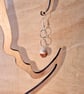 Jasper Style & Silver Ring Drop Earrings - Natural Look Stone Boho Jewellery - G